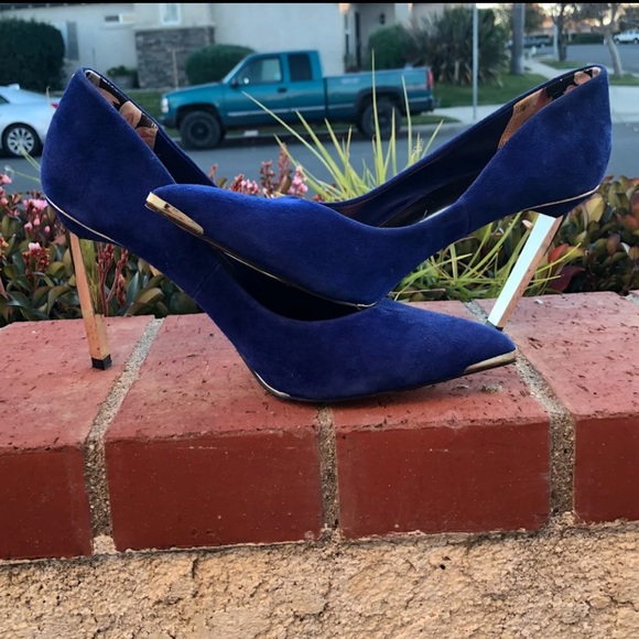 ted baker blue suede heels